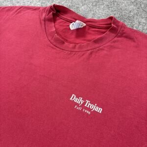 Vintage 1996 USC Daily Trojan Hanes Beefy-T Red Shirt XXL Single Stitch USA Made